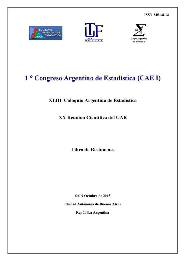 Portada de Libro de resúmenes 2015